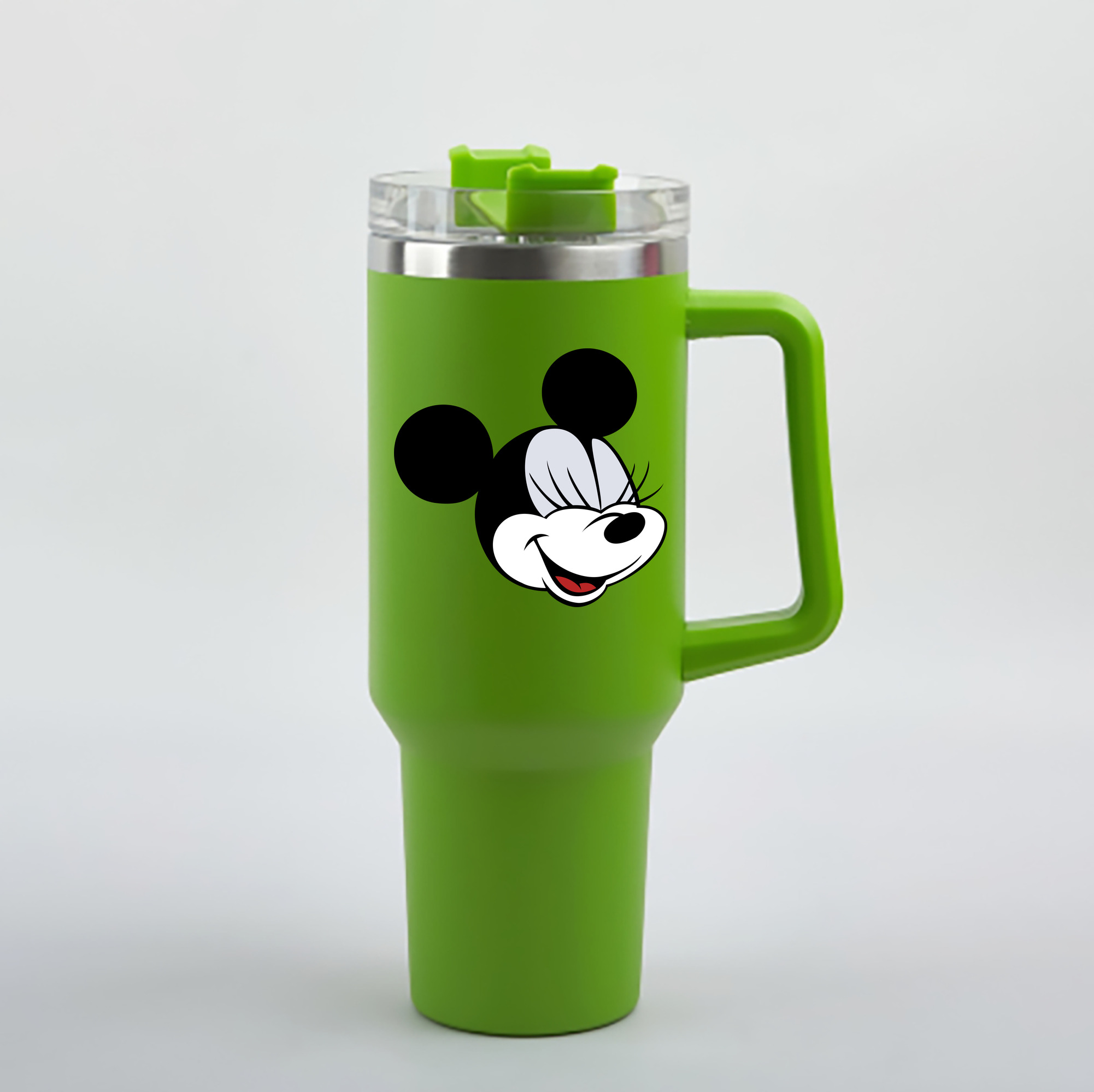 （画像用） ミッキーマウス Mickey Mouse 1200mL車用タンブラー - クリスタルステッカー（プラスチックストロー付き）
